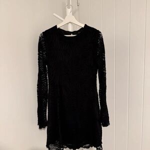 ASOS Black Lace Long Sleeve Dress